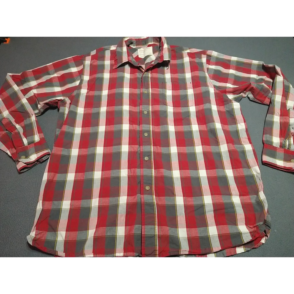 Wrangler Western‎ Shirt Men XL Red Plaid Country Rodeo Long Sleeve Button Up